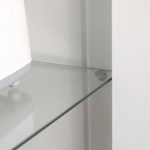 Rootz Kitchen Buffet Cabinet - Display Cabinet - Storage Unit - 7 Glass Shelves - 76 x 36 x 160 cm - Elegant Design