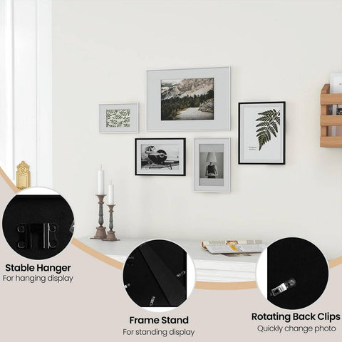 Rootz Photo Frame Set - Picture Frame - Wall Art Display - Plexiglass - Modern Design - 10x15/13x18/15x20/20x30/21x29.7/30x40 cm