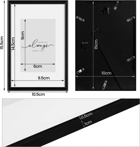 Rootz Photo Frame Set - Picture Frame - Wall Art Display - Plexiglass - Modern Design - 10x15/13x18/15x20/20x30/21x29.7/30x40 cm