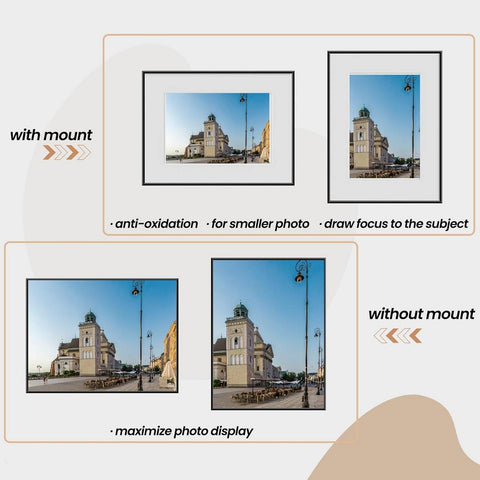 Rootz Photo Frame Set - Picture Frame - Wall Art Display - Plexiglass - Modern Design - 10x15/13x18/15x20/20x30/21x29.7/30x40 cm