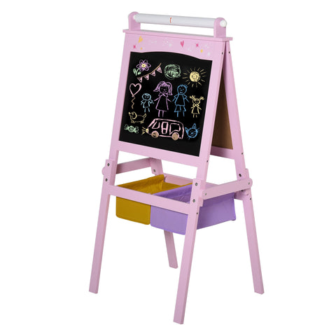 Rootz Children's Board Easel - Kids Art Easel - Double-Sided Easel - Enhances Creativity - 58.5cm x 50.5cm x 118cm