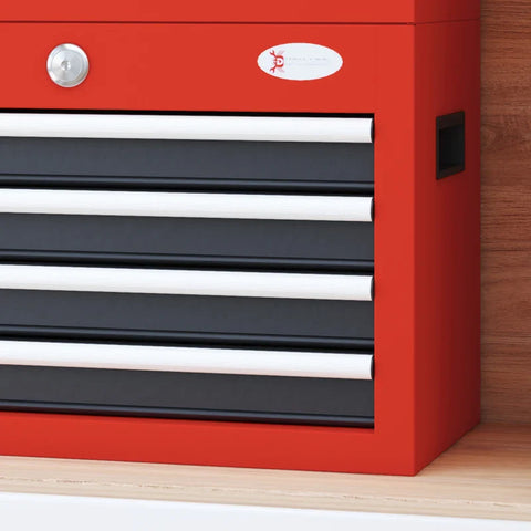 Rootz Gereedschapskist - Gereedschapswagen - Inclusief Slot - 2 Sleutels - Staal - Garages - Werkplaatsen - Magazijnen - Rood -45 cm x 24,5 cm x 32,5 cm