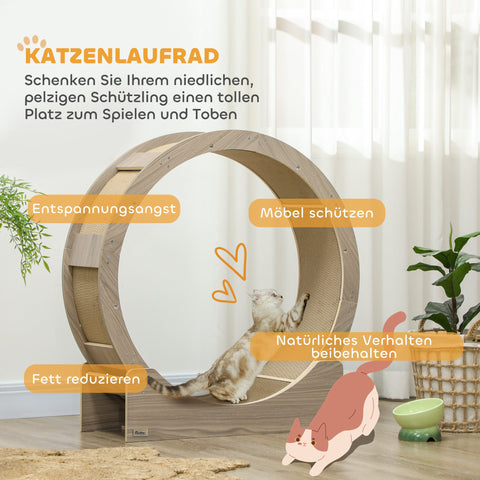 Rootz Cat Wheel - Cat Balance Bike - Cat Exercise Wheel - Supports Healthy Exercise - 91cm x 33.5cm x 94cm - Brown