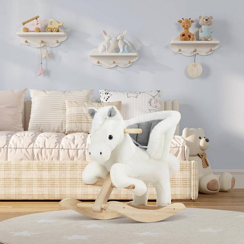 Rootz Rocking Horse - Toddler Rocker - Kids' Ride-on Toy - Enhanced Balance, Uncompromised Safety, Comfortable Design - Plush and Wood - 70cm x 57cm x 28cm