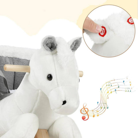 Rootz Rocking Horse - Toddler Rocker - Kids' Ride-on Toy - Enhanced Balance, Uncompromised Safety, Comfortable Design - Plush and Wood - 70cm x 57cm x 28cm