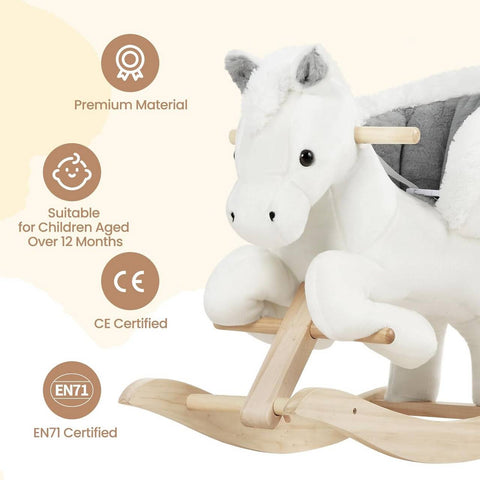 Rootz Rocking Horse - Toddler Rocker - Kids' Ride-on Toy - Enhanced Balance, Uncompromised Safety, Comfortable Design - Plush and Wood - 70cm x 57cm x 28cm