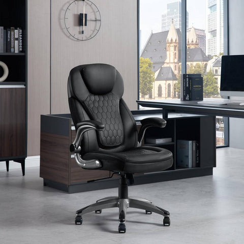 Rootz Executive Chair - Office Swivel Chair - Ergonomic Office Chair - Adjustable Height - PU Mesh - 67cm x (114.5-124.5)cm x 78cm