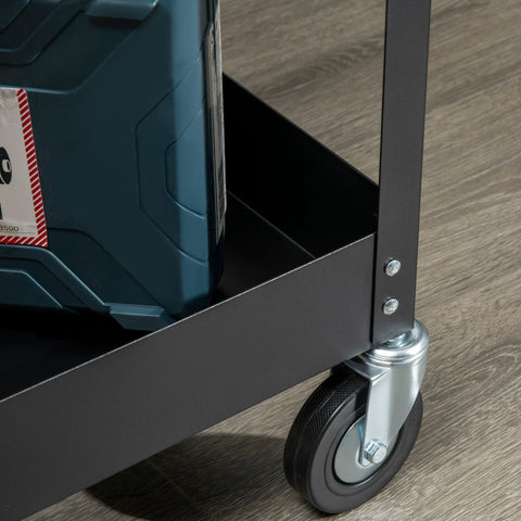 Rootz Workshop Trolley - Wheelbarrow - Tool Cart - 150 kg Capacity - 84.5 x 38 x 84 cm - Steel 4 Wheels