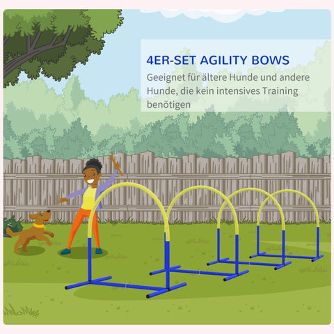 Rootz Dog Agility Set - Canine Fitness Kit - Pet Training Gear - Obstacle Course - Portable - Blue+Yellow - 88cm x 64cm x 95cm