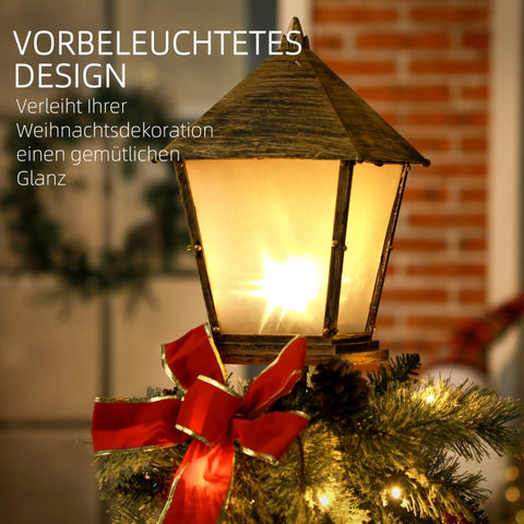 Rootz Christmas Lantern - Artificial Pine Branches - LED Lights - Lifelike Fir - Flame-Retardant - 35cm x 150cm - Green - Warm White