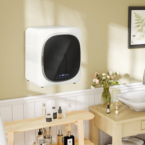 Rootz Tumble Dryer - Clothes Dryer - Vented Dryer - UV Disinfection - Compact 4kg Capacity - 48cm x 40cm x 56cm - Stainless Steel - White