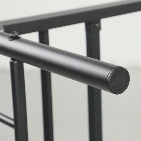 Rootz Metal Single Bed Frame - Black Bedstead - Quiet Frame - Easy Assembly - 206.9cm x 91.8cm x 82.5cm - 32cm Storage Space