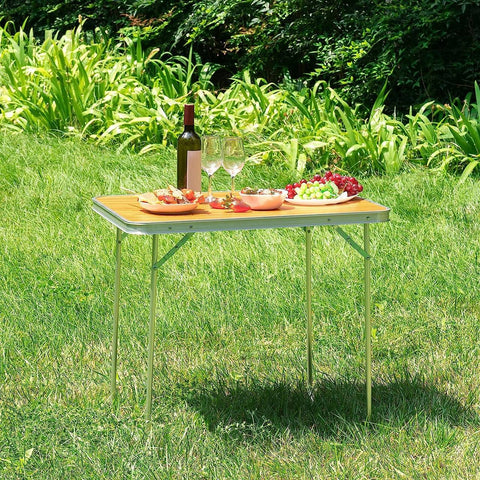 Rootz Folding Camping Table - Aluminum Portable Table - Compact & Lightweight - MDF Top - 60cm x 70cm x 80cm