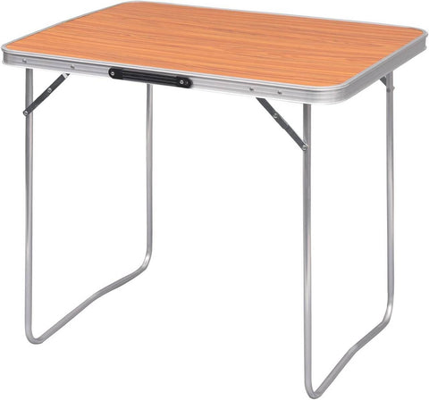 Rootz Folding Camping Table - Aluminum Portable Table - Compact & Lightweight - MDF Top - 60cm x 70cm x 80cm