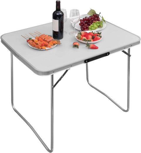 Rootz Portable Aluminum Camping Table - Folding Outdoor Table -Compact Foldable Table - Lightweight - 60cm x 70cm x 80cm