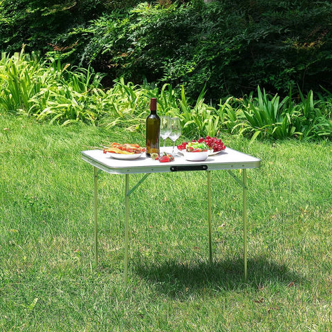 Rootz Portable Aluminum Camping Table - Folding Outdoor Table -Compact Foldable Table - Lightweight - 60cm x 70cm x 80cm