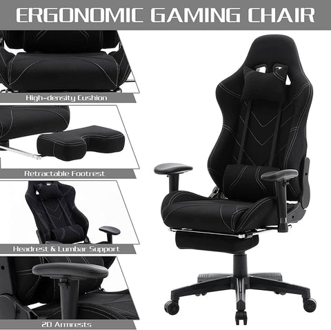 Rootz Ultimate Gaming Chair - Bureaustoel - Fauteuil - Schuim met hoge dichtheid - Verstelbare steun - Ergonomisch ontwerp - 57 cm x 50 cm x 125-133 cm