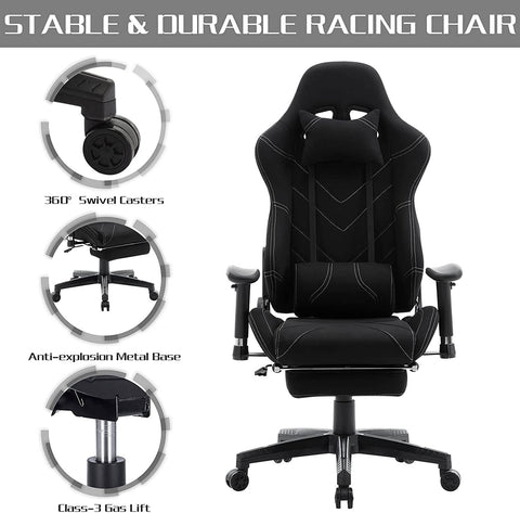 Rootz Ultimate Gaming Chair - Bureaustoel - Fauteuil - Schuim met hoge dichtheid - Verstelbare steun - Ergonomisch ontwerp - 57 cm x 50 cm x 125-133 cm