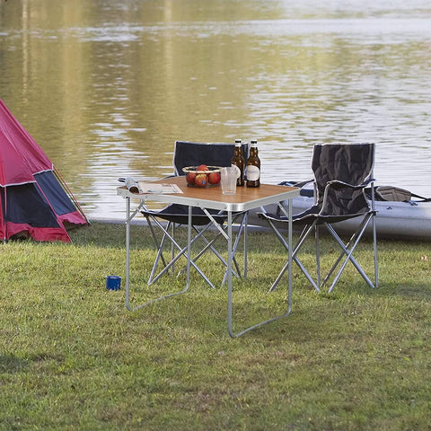 Rootz Folding Camping Table - Portable Picnic Table - Outdoor Dining Table - Rust-Proof - Aluminum Alloy - 70cm x 60cm x 50cm