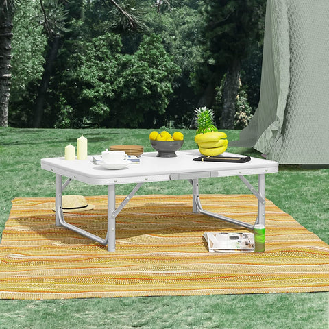 Rootz Camping Table - Outdoor Folding Table - Picnic Table - Lightweight & Foldable - Height Adjustable - Sturdy & Stable - 55cm x 25.5/58.5cm x 75cm