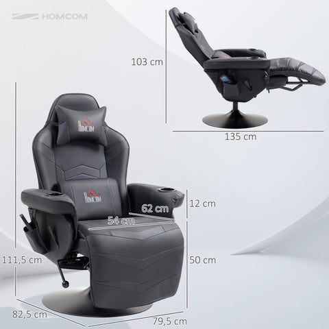 Rootz Massage Chair - TV Recliner - Gaming Chair - Faux Leather - 79.5cm x 82.5cm x 111.5cm