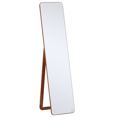 Rootz Rectangular Mirror - Freestanding & Wall Mountable - Dressing Mirror - Elegant Design - 37W x 43D x 156H cm - Brown Walnut Finish