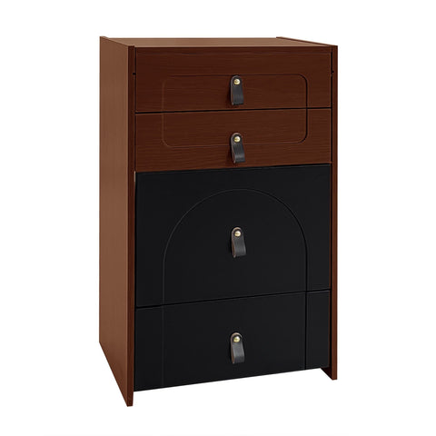 Rootz Dressing Table Set - Vanity Table - Makeup Table - LED Lighting - 50×40×115.6 cm - Elegant Design - Black+Brown