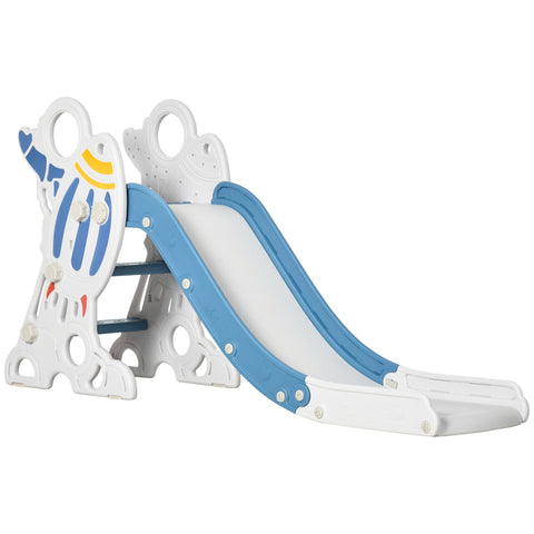 Rootz Children's Indoor Slide - Toddler Slide - Kid's Slide - Safe Play with Non-Slip Steps - 157L x 46.5W x 80H cm - Blue Rocket Theme