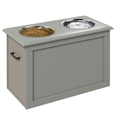 Rootz Elevated Feeding Bowl - Raised Pet Feeder - Pet Feeding Station - Improves Digestion - 60L x 30W x 41H cm