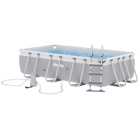Rootz Rectangular Above Ground Pool - Steel Frame Pool - Swimming Pool - Easy Assembly - 425L x 230W x 101H cm