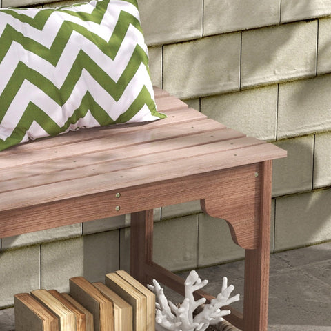 Rootz 2-Seater Wooden Bench - Garden Bench - Outdoor Seating - Weatherproof Varnish - 115L x 50W x 45H cm