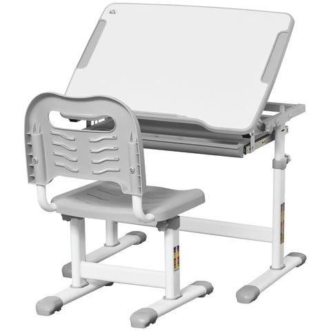 Rootz Children's Desk Set - Kids Study Desk - Adjustable Desk - Promotes Independence - 52-77H x 66L x 47W cm