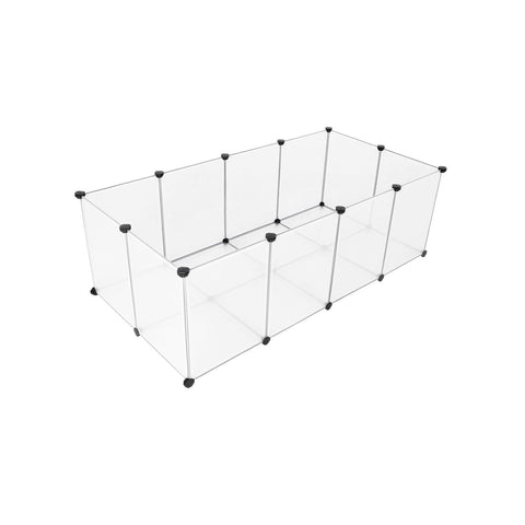 Rootz Small Pet Enclosure - Animal Playpen - DIY Fence - Guinea Pig, Hamster, Rabbit - Spacious Space - Freedom of Movement - Easy Assembly - Transparent Panels - 143cm x 73cm x 46cm