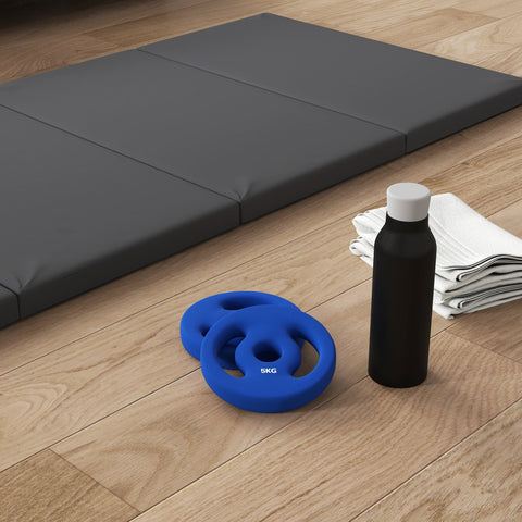 Rootz 2 x 5kg Weight Plates - Weight Set - Home Gym Plates - Durable Plastic - Ø20cm x 4cm - Ideal for Strength Training