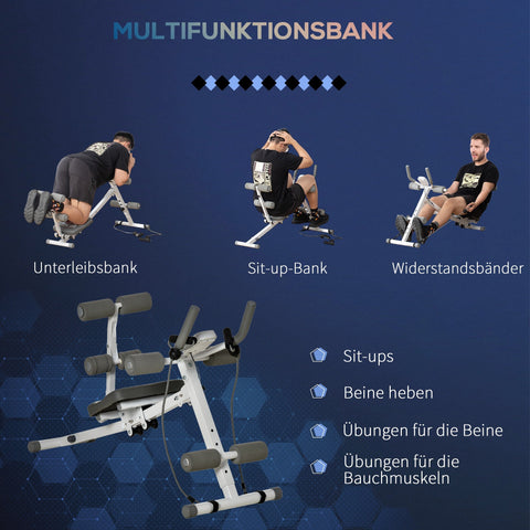 Rootz 2 in 1 Sit-Up Exerciser - Abdominal Trainer - Fitness Equipment - LCD Monitor - Steel Frame - 117cm x 46cm x 70cm