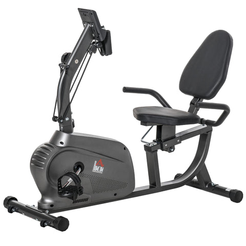 Rootz Reclining Exercise Bike - Home Trainer - Fitness Bike - LCD Display - Adjustable Seat & Resistance - 121-142L x 62W x 101H cm