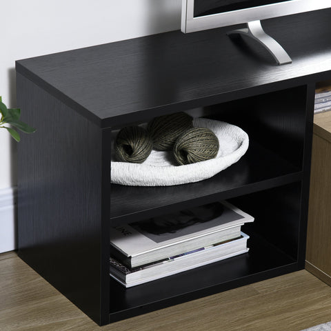 Rootz TV Stand Furniture - TV Bench - Entertainment Unit - Movable Shelf - 163cm x 40cm x 38cm