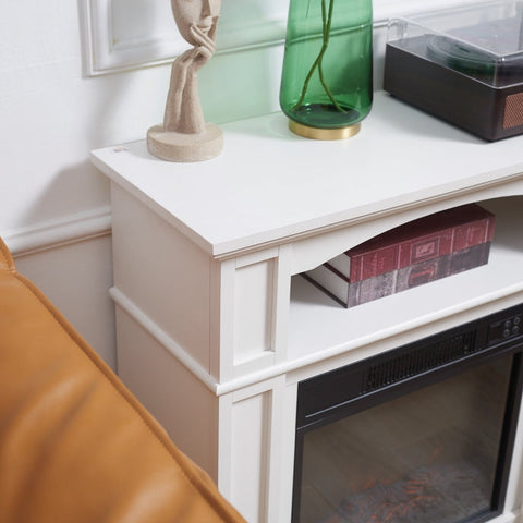 Rootz Electric Fireplace - Indoor Heater - LED Flame Effect - Smokeless - Remote Control - 80.5cm x 32.3cm x 80.5cm