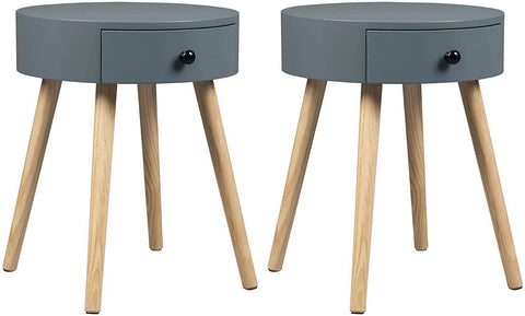 Rootz Multifunctional Bedside Table - Nightstand - Storage Unit - Ample Storage, Versatile Use, Durable Build - 38cm Diameter x 48cm Height