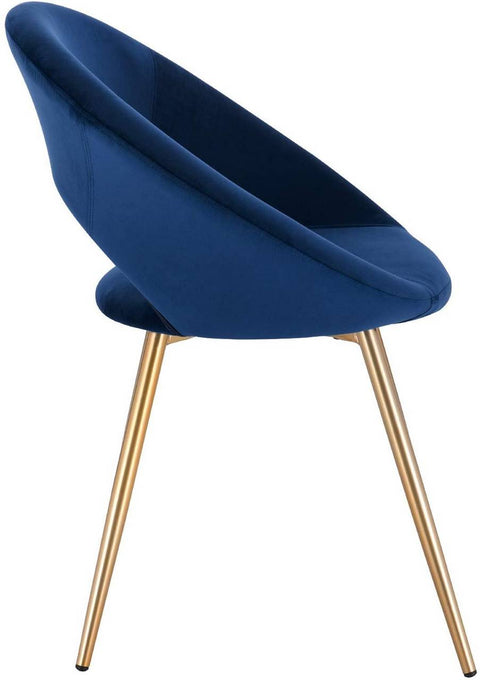 Rootz Set of 4 Dining Chairs - Velvet Dining Chairs - Gold Legged Chairs - Elegant & Stylish - Comfortable Ergonomic Support - Durable & Stable - 35cm x 45cm x 78cm