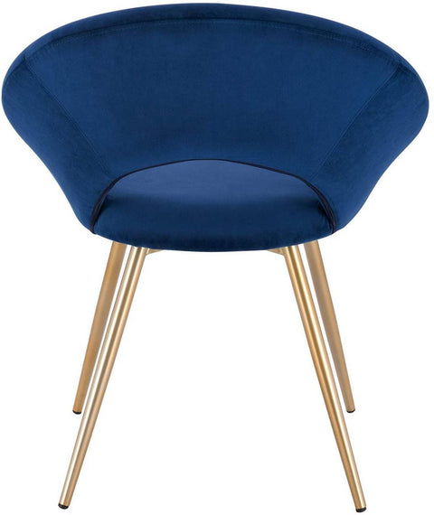 Rootz Set of 4 Dining Chairs - Velvet Dining Chairs - Gold Legged Chairs - Elegant & Stylish - Comfortable Ergonomic Support - Durable & Stable - 35cm x 45cm x 78cm