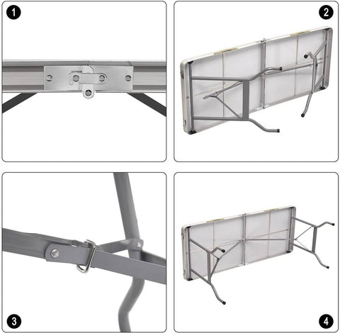 Rootz Ultimate Folding Camping Table - Portable Picnic Table - Outdoor Dining Table - Easy Setup - Compact & Lightweight - Weather-Resistant - 150cm x 69.5cm x 60cm