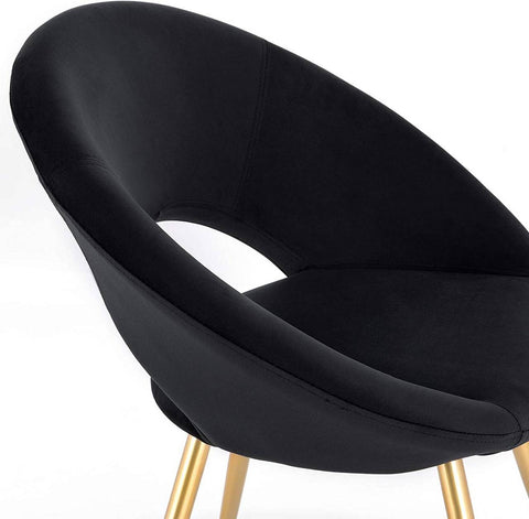 Rootz Set of 4 Dining Chairs - Velvet Upholstered - Gold Metal Legs - Ergonomic Design - Stylish & Modern - Durable & Stable - 78cm x 35cm x 45cm