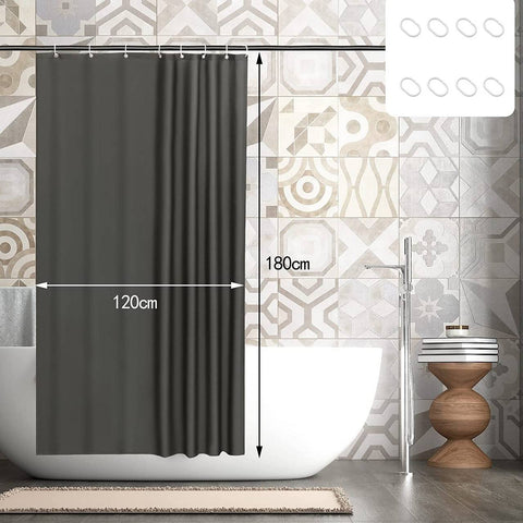 Rootz Shower Curtain - Polyester Bath Curtain - Waterproof Fabric - Weighted Hem - Easy Installation - Mold Resistant - 180cm x 200cm