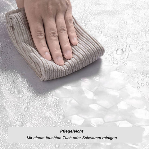 Rootz EVA Semi-Transparent Shower Curtain - Hexagonal Patterns - Waterproof & Mildew-Resistant - 180cm x 180cm - Easy Assembly
