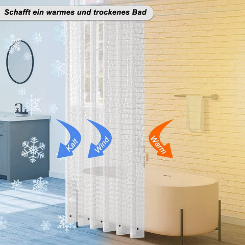 Rootz EVA Semi-Transparent Shower Curtain - Hexagonal Patterns - Waterproof & Mildew-Resistant - 180cm x 180cm - Easy Assembly