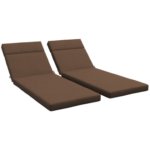 Rootz Set of 2 Sun Lounger Cushions - Seat Mattress - Deck Chair Pads - Optimal Comfort - 196L x 55W x 8H cm - Brown