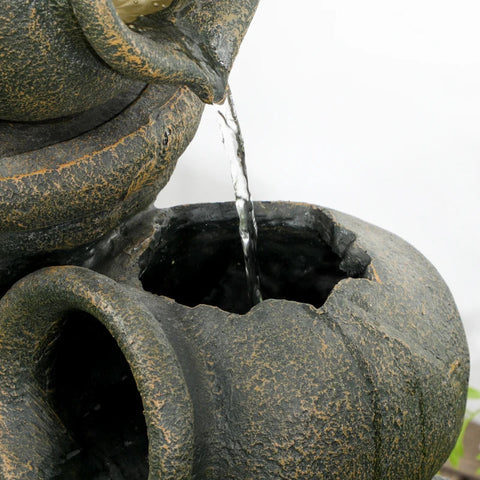 Rootz Fontein - Verstelbare Pomp - Tuindecoratie - Weerbestendig - Grijs - 25cm x 24cm x 60cm