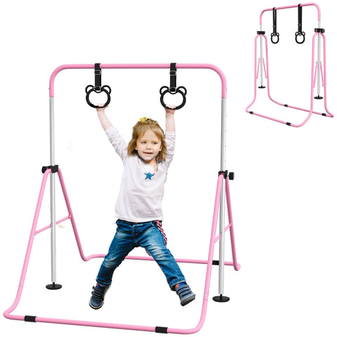 Rootz Children's Gymnastics Horizontal Bar - Kids Gym Setup - Adjustable Fitness Equipment - Safe Design - 148cm x 105cm x 88-128cm