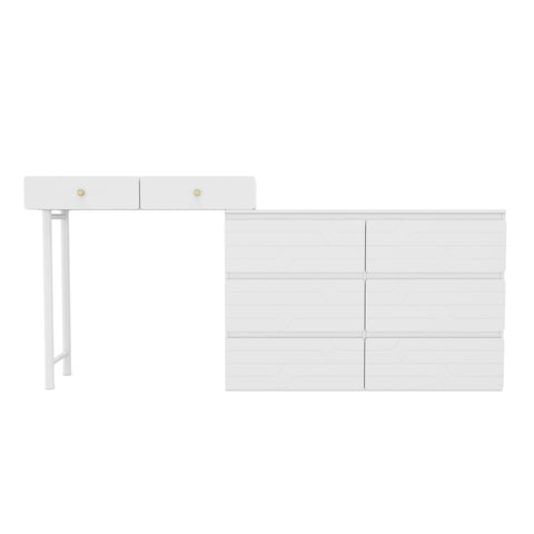 Rootz Dressing Table - Vanity - Makeup Table with Storage - Efficient Space Solution - 200cm x 40cm x 85cm